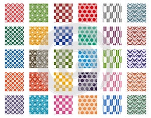 Japanese pattern seamless pattern set swatch photo